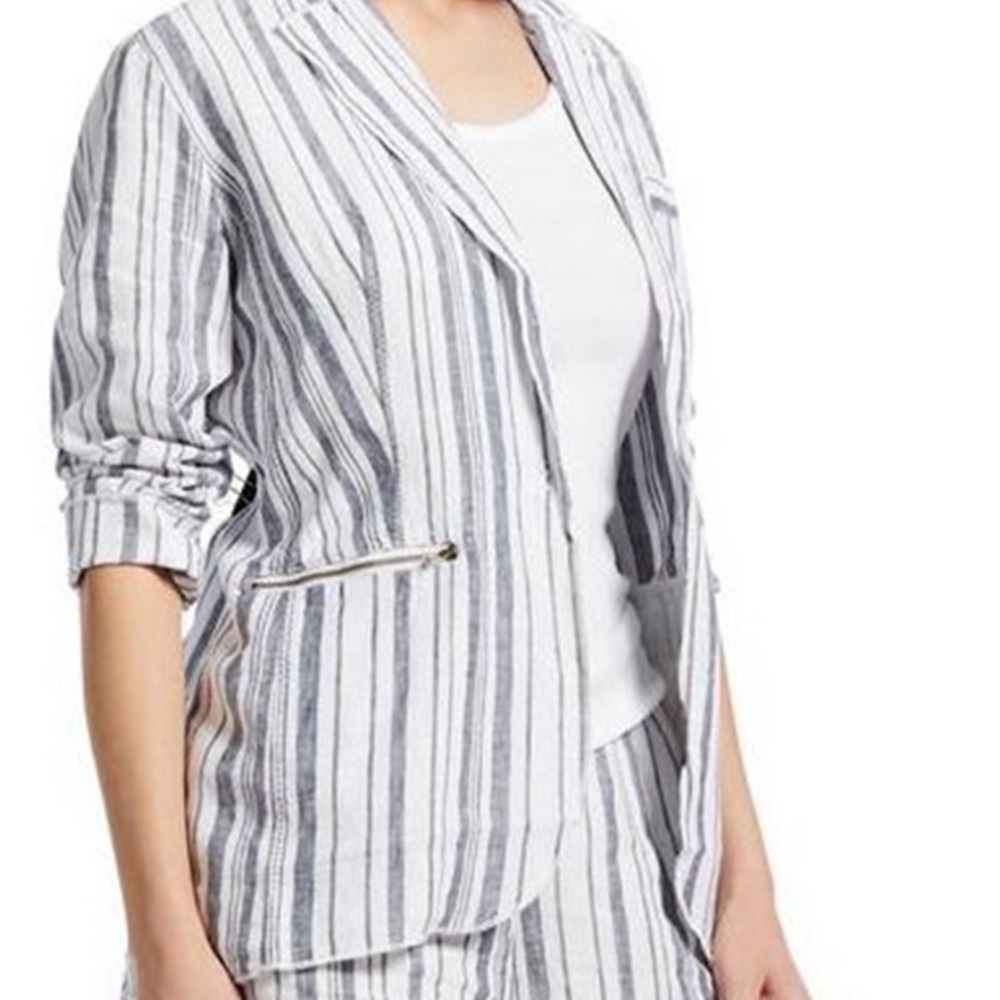 Michael Stars Stripe Linen Blazer M